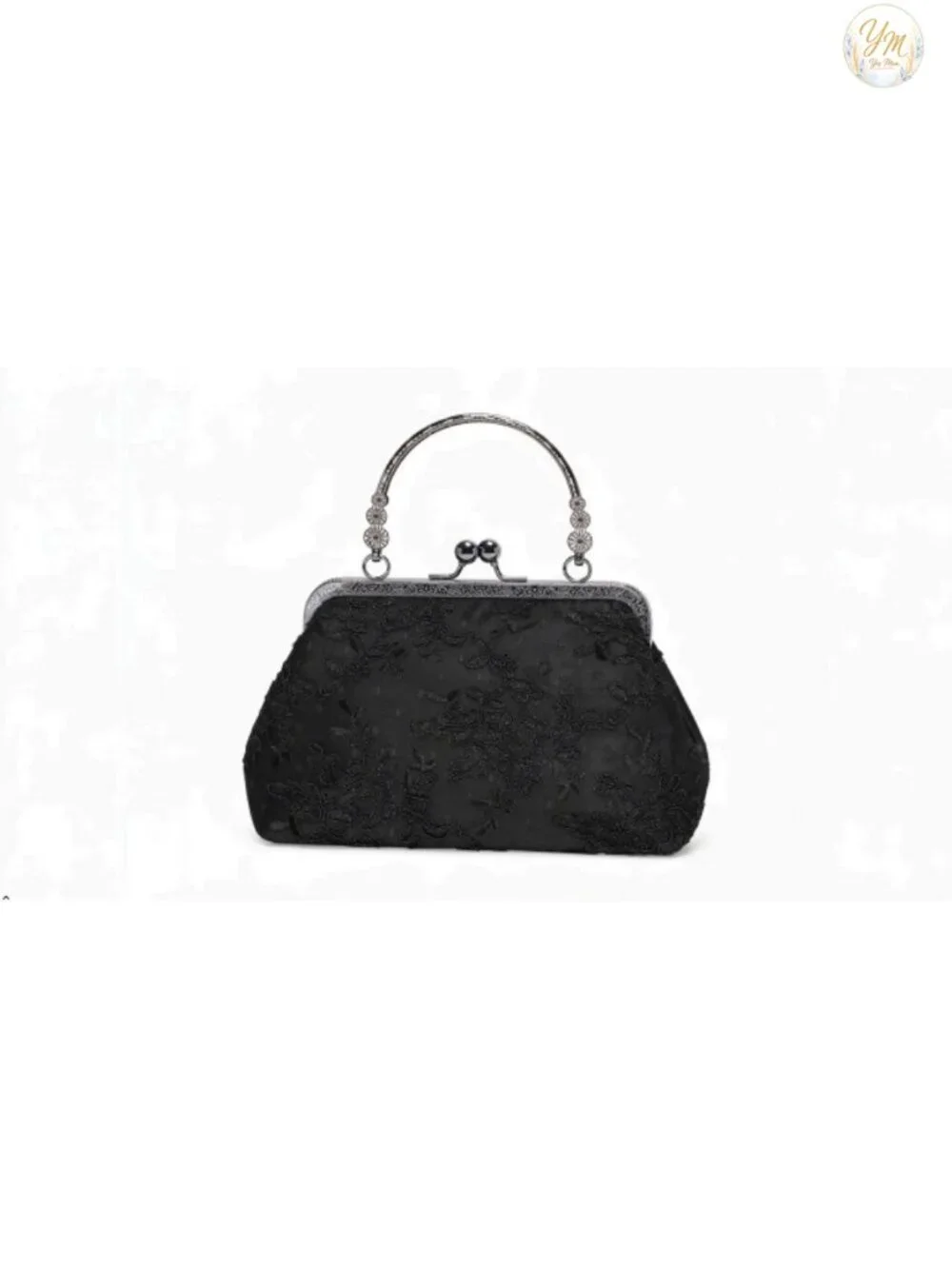 Vintage Lace Floral Clutch Purse Evening Bag with Chain Strap